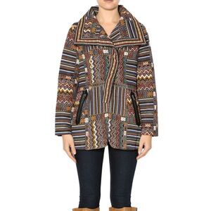 CLOTHESHEAD Women’s Tribal/Southwest/Aztec Woven Jacket Earth Tones Size Large